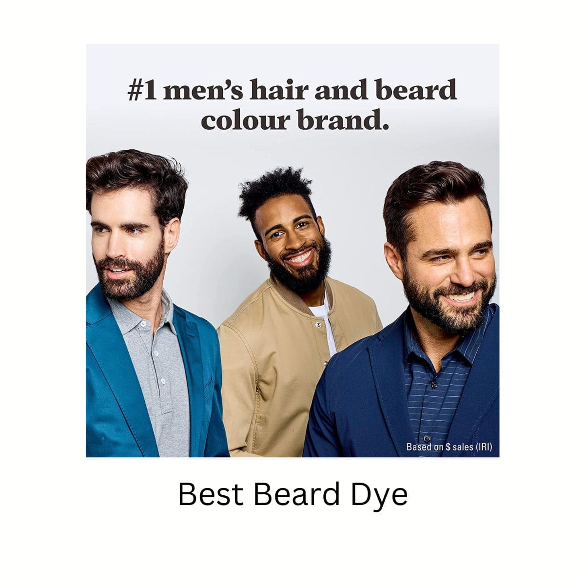 3 men with breads using beard dyes