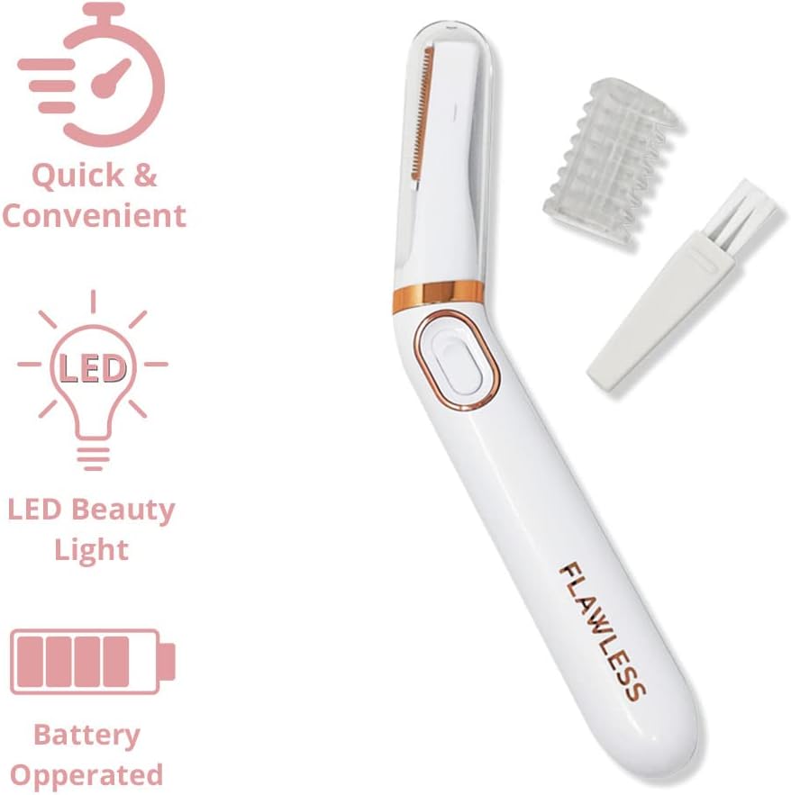 Finishing Touch Flawless Bikini Trimmer & Hair Remover - Bikini Shaver & Pubic Hair Trimmer for Women - Dry Use Intimate Razor - Painless Bikini Line Hair Removal with LED Light - All Skin Types