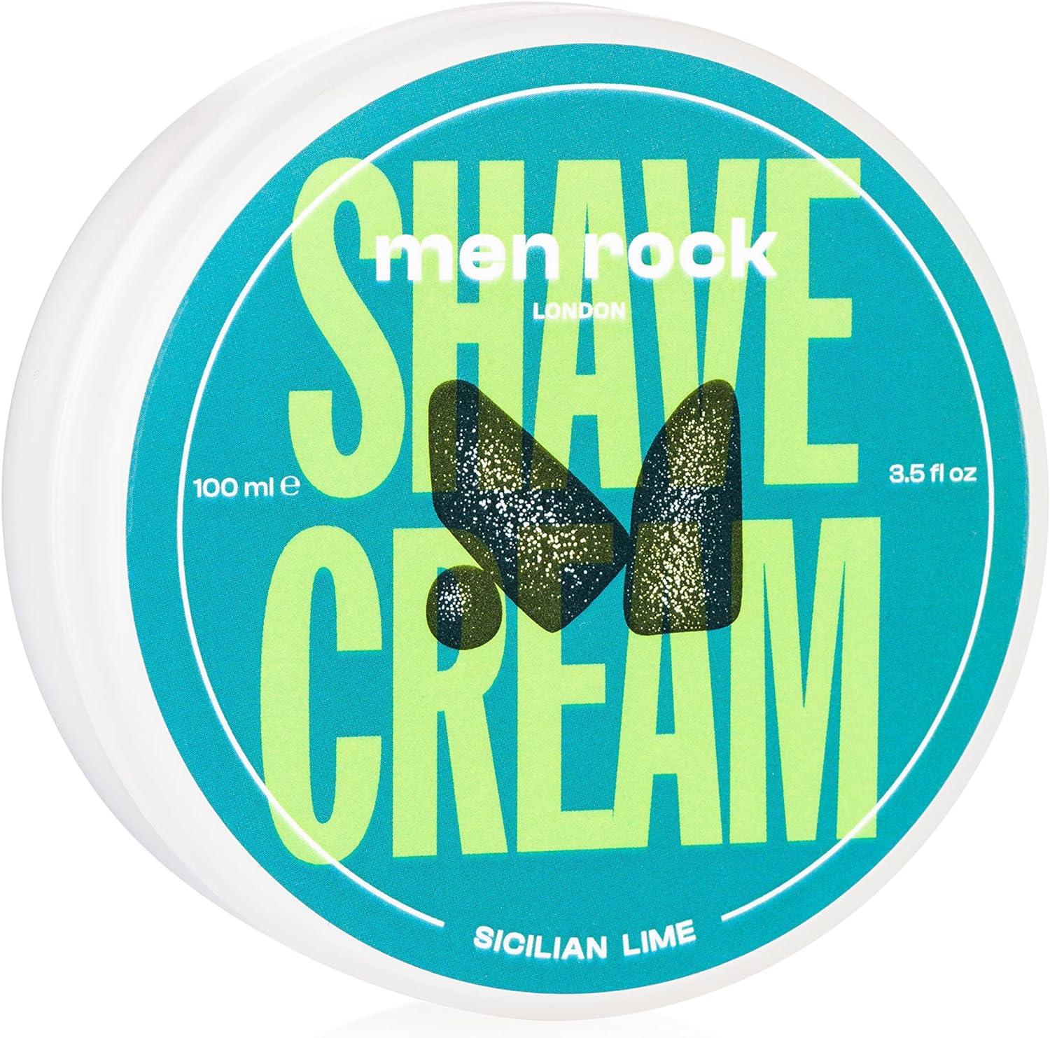 Men Rock Sicilian Lime Shave Cream for a Classy Wet Shaving Experience, Deeply Hydrates and Nourishes Skin, Cruelty Free, Zesty Sicilian Lime and Spicy Black Pepper Fragrance 100ml