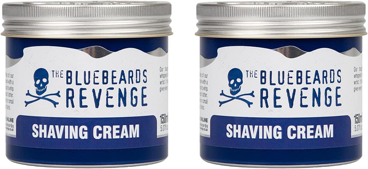 The Bluebeards Revenge, Traditional Shaving Cream for Men, Vegan Friendly Barbershop Shaving Cream, for All Skin Types, 150ml, Duo Pack