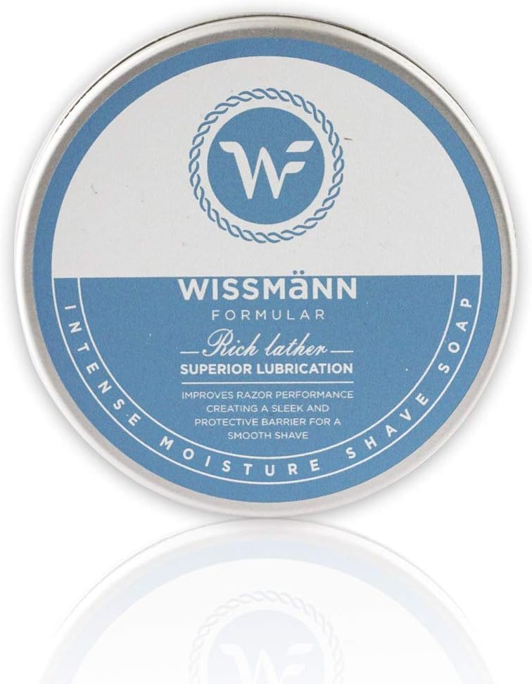 Shaving soap for Men in Shaving Bowl - Wissmann Formular Shaving Soap for men w Glycerin Soap & Dead Sea Mud.