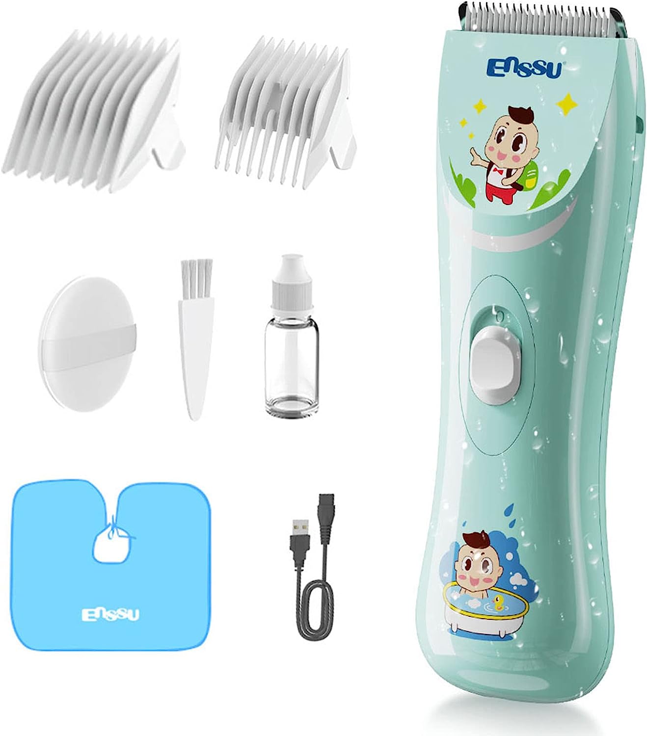 ENSSU Electronic Baby Hair Clipper, Waterproof Kids Quiet Hair Trimmer