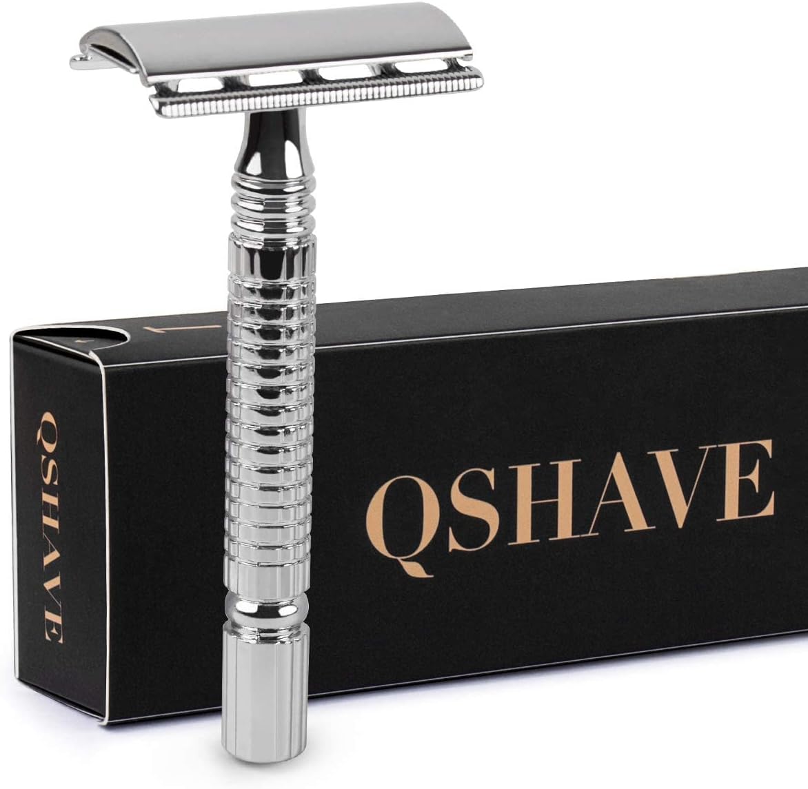 Qshave Men's Short Handle Classic Double Edge Lighter Travel Safety Shaving Razor