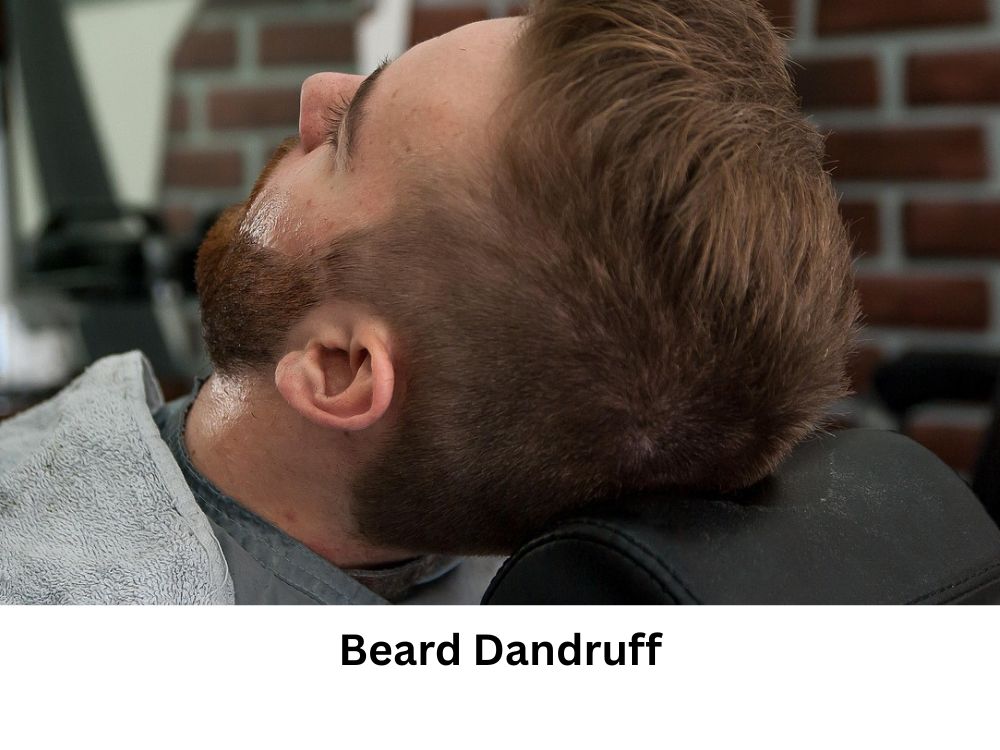 man getting beard hair washed to deal with dandruff