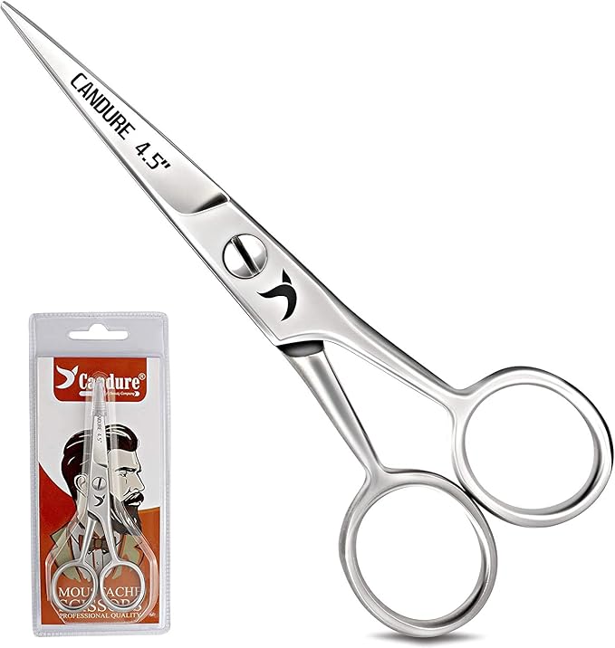 Candure Mustache Scissors Beard Trimming Cutting Kit