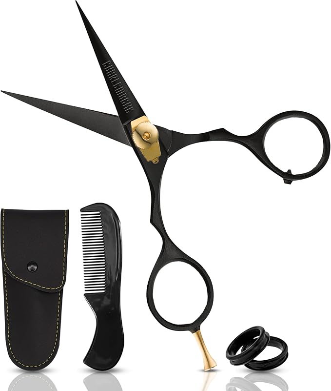 Charlemagne Beard Scissors with pouch and comb