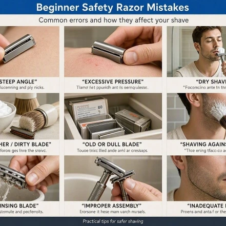 diagram showing beginner shaving mistakes