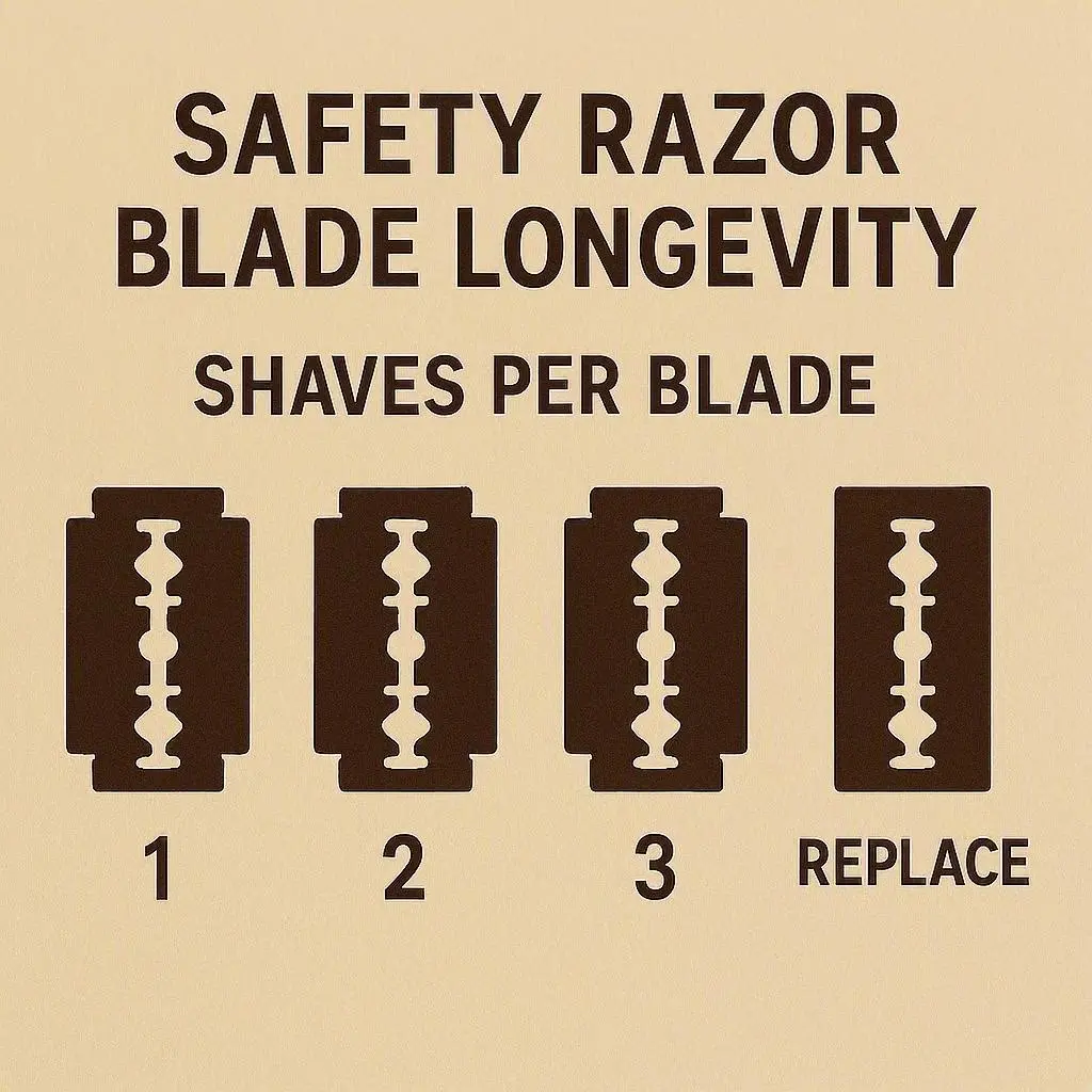 4 razor blades side by side showing blade longevity