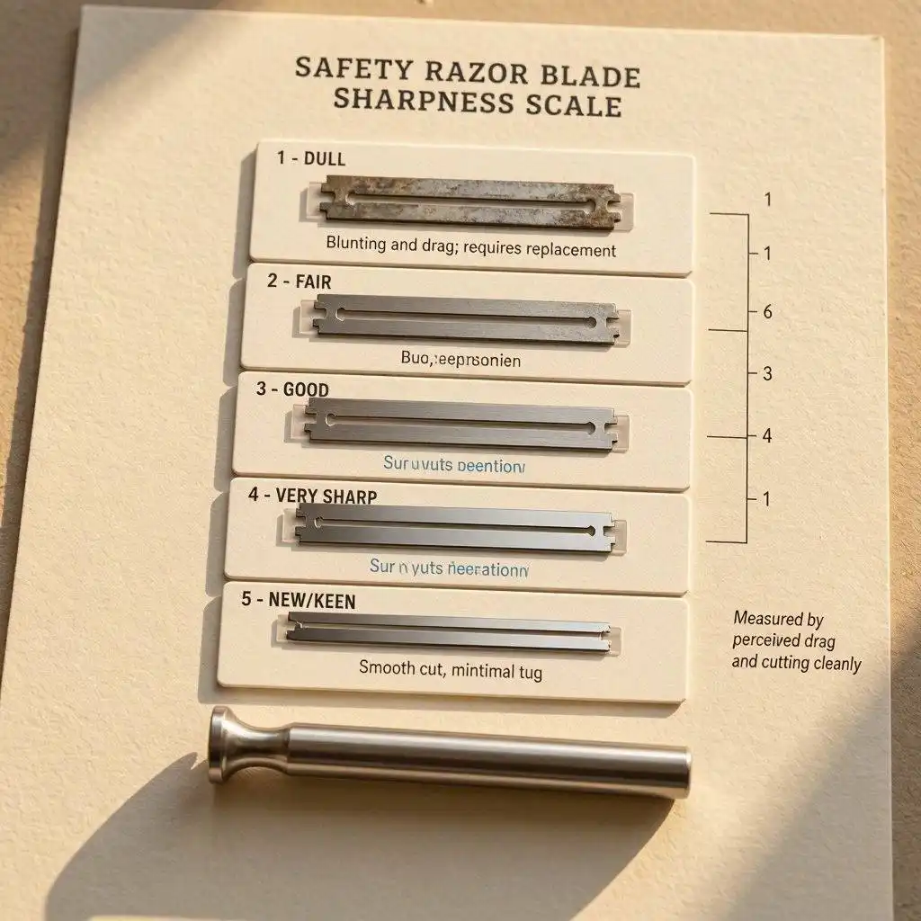 diagram showing razor blade sharpness